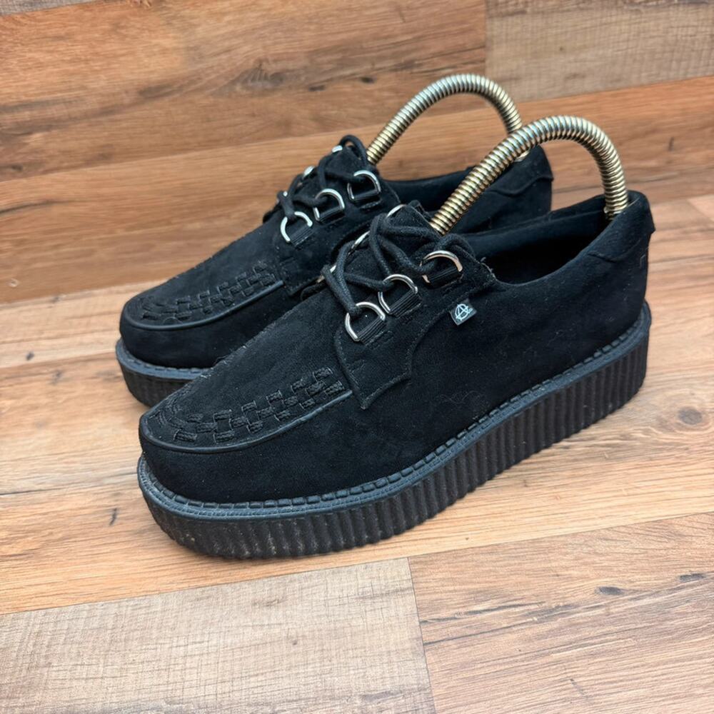 TUK Anarchic Platform Creepers Black Faux Suede Mens 6 Womens 8 Goth Punk